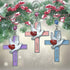 Faith Hope Love Cross Christmas Ornaments, Set of 3 Religious Crosses with Doves, Hearts, Inspirational Xmas Gift