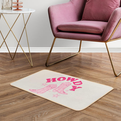 Welcome Mat Preppy Pink Doormat, Funny Cowgirl Kitchen Bath Mat, 30 x 16 Inch Indoor Front Door Entryway Gift