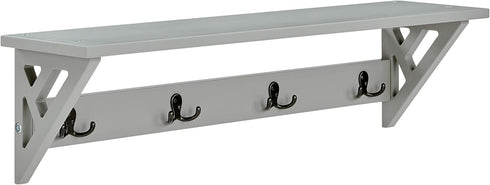 36" Alaterre Furniture Coventry W Coat Hook with Shelf, Gray