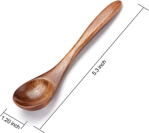 Sevensun Small Wooden Teaspoon - 6pcs Serving Wooden Utensils for Cooking, Daily Use