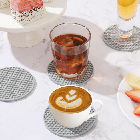 TWTLi Set 6,Coasters Decor(6 Coasters of for Drinks,Coffee Table Decor Coaster with Holder,Suitable for Kinds