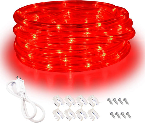 Areful Red LED Lights, 16ft Rope Lights, Flexible and Connectable Strip Lighting, Waterproof