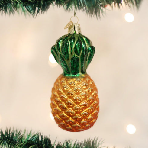 Old World Christmas Fruit Selection Glass Blown Ornaments for Christmas Tree, Pineapple