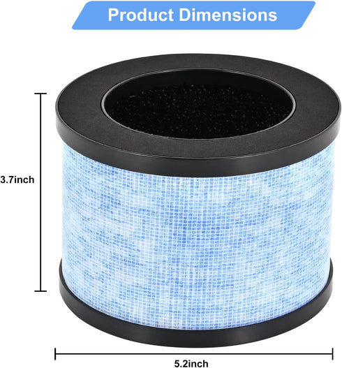 MK06 H13 True HEPA Filters Replacement, 2 Pack for AROEVE MK01 MK06, Kloudi DH-JH01, Intelabe EPI080/EP1080, Elechomes