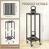 2 LASZOLA Tier Black Metal Plant Stand Indoor Outdoor with Wheel for Large Planter, Modern Heavy Duty Tall Rolling Rack