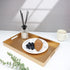 15.6" 10.2" Spsyrine Gold Decorative Serving Tray with Handles, Elegant Plastic Coffee Table Tray for Ottoman, Living
