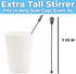 7 200 Pack. Cafe Grade, BPA Free In. Coffee Stoppers Recyclable Black Plug + Stirrer Paddle Perfect for Stirring a Hot