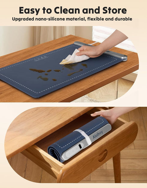Aloihoy 6 Setting, Electric Warming Tray with Temperature Rollable & Portable, Full Surface Heating Food Warmer