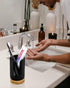 Ceramic Bathroom Cups Dispenser, 3-5 oz Disposable Paper & Plastic Holder for Countertop