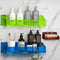 Acrylic Shower Shelves 3 Pack, Adhesive Organizer for Bathroom Storage, No Drilling, Colorful Shower Caddy