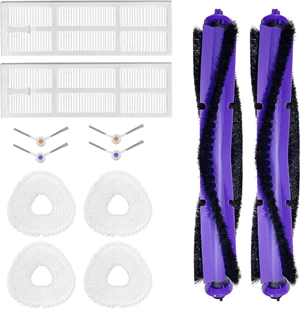 Accessories Replacement for Narwal Freo Robot Cleaner, Vacuum Accessories Set 2X Brush 2X Filter 4X Mop 4 SideBrush