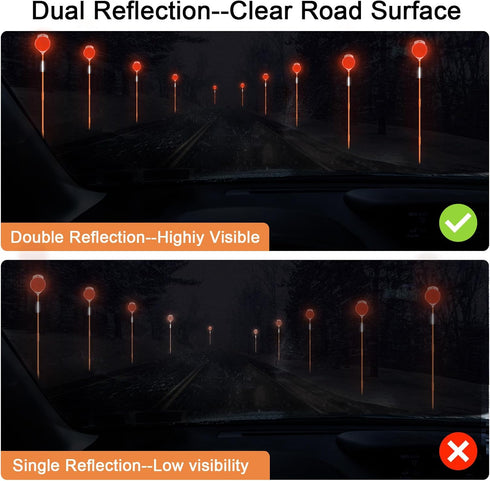 CAPHONT 12 48 Inch Pcs Reflective Driveway Markers, Double Sided Driveway Markers Reflectors for Snow Plowing Markers