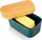 Hasense Large Ceramic Butter Dish with Lid, Green Airtight Butter Container for Countertop, Easy Clean Dishwasher Safe