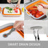 Collapsible Cutting Board with Container, Foldable Camping Sink with Colander, Multifunction Dish Basin