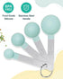 Measuring Cups and Spoons Set of 8, Nesting for Dry or Liquid Ingredients, Stainless Steel Handle, Kitchen Gadgets