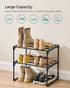2-Tier 3-6 11.8 16.7 14.8 Inches, ULSA002B01 SONGMICS Shoe Rack, Shoe Organizer, Metal Storage Shelf, Upright or Upside