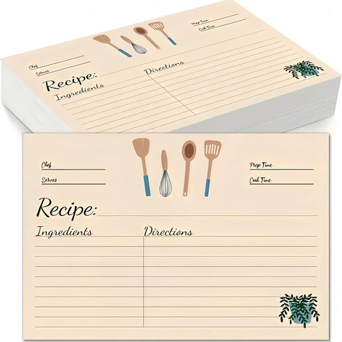 YOJO Handcrafted Recipe Box: Wooden Recipe Box with 50 Double Sided 4x6 Recipe Cards and 6 Dividers