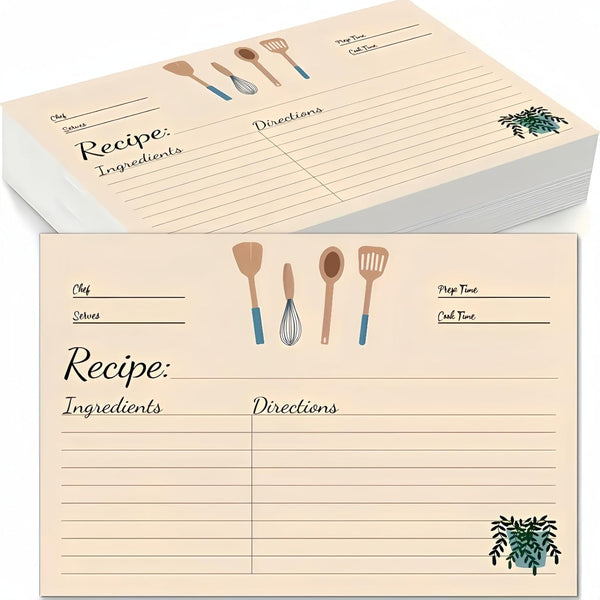 YOJO Handcrafted Recipe Box: Wooden Recipe Box with 50 Double Sided 4x6 Recipe Cards and 6 Dividers