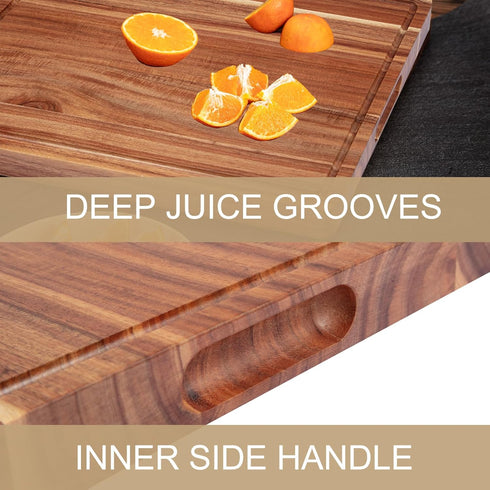 GAOMON 20" 15" Large Wooden Cutting Board for Kitchen, x Acacia Wood Butcher Block Cutting Board with Juice Groove