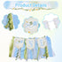 1st One Silly Goose High Chair Banner - Rustic Blue Ribbon Tassel Garland, NO DIY Required, Birthday Decoration
