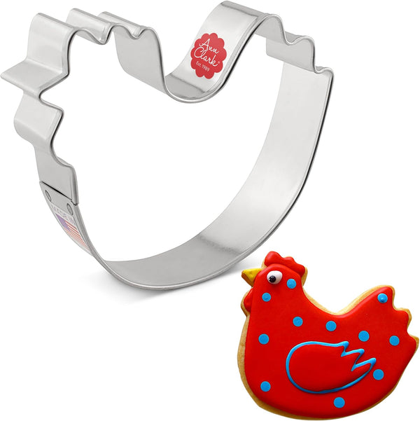 Ann Clark Cute Chicken Cookie Cutter, 3-3/4 Made in USA