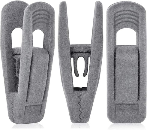 Grey Velvet Clips for Velvet Hangers - 20 PCS Non Slip Clips for Slim Velvet Hangers, Clothes-pins for Grey Hangers