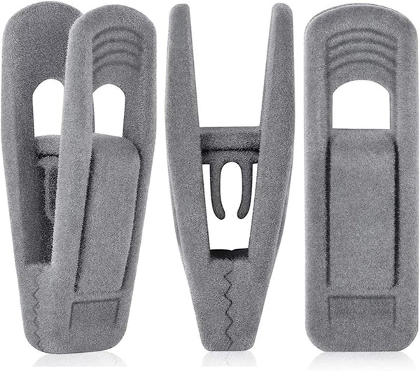 Grey Velvet Clips for Velvet Hangers - 20 PCS Non Slip Clips for Slim Velvet Hangers, Clothes-pins for Grey Hangers