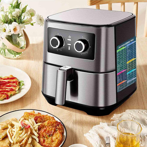 Air Fryer Accessories Cook Times, Magnetic Cheat Sheet Set, Quick Reference Guide for Cooking and Frying