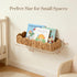 2 Pack 15.8 Nursery Book Shelves, Scalloped Water Hyacinth Book Shelf for Kids Rooms, Handwoven Floating Book Shelves