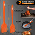 Walfos Silicone Basting Pastry Brush Set, Heat Resistant with Strong Steel Core, BPA Free, 2 Pcs (Orange)