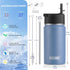 koodee Water Bottle with Straw, 12 oz Stainless Steel Double Wall Vacuum Insulated for School, BPA Free (Royal Blue)
