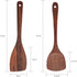 Wooden Spatulas - Eco-Friendly, Durable & Ergonomic Kitchen Utensils, Non-Scratch Cooking Tools Set of 2 (12.8” & 12”)