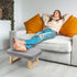 Lawei Small Footstool Ottoman, Rectangle Fabric Foot Stool Rest with Wooden Legs and Non-Slip Soft Padding, Modern