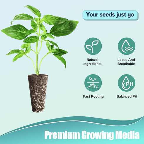 100pcs 50pcs 50pcs Haligo Square Pods for Hydroponics Growing System, Square Grow Sponges with Pods Labels, Supplies