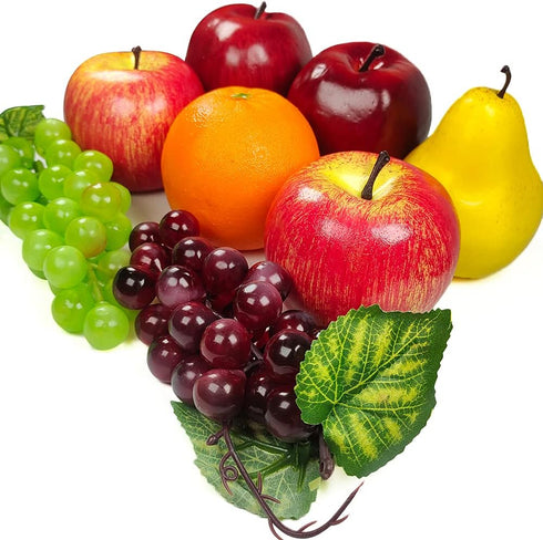 8 Set Artificial Fake Fruit, Pcs Faux Fruit Centerpieces Dining Table Decorative, Lifelike Fruits Contain Fake Apple
