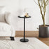 Vrisa Drink Table for Small Spaces Round Pedestal Small Modern Martini End Table Accent Side Table for Living Room