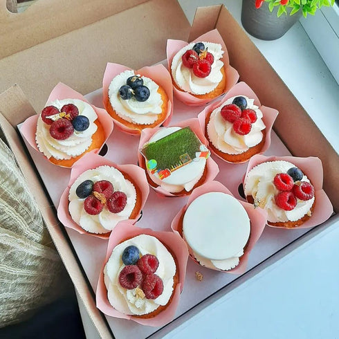 200 Pieces Pink Tulip Cupcake Muffin Liners, Greaseproof Paper Baking Cups for Birthday, Wedding, Party, Catering