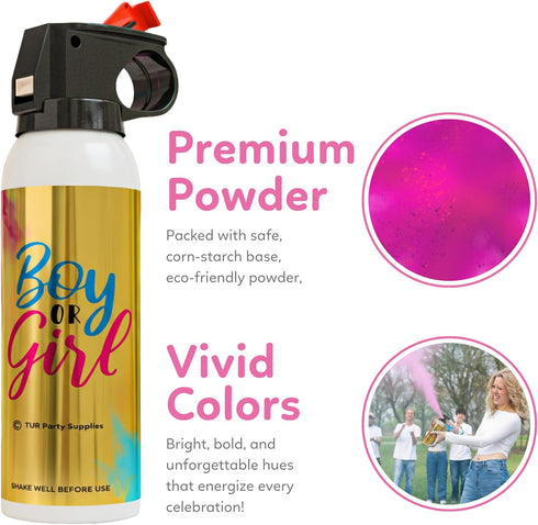 2 Pack 100g Baby Gender Reveal Powder Spray | Pink | Fireworks Alternative | Biodegradable | Decorations