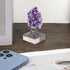 Hipiwe Acrylic Display Stand, Three Metal Peg Display Easel Small Acrylic Base for Sphere Crystal Ball Mineral Geodes Rock Agate Small Collectibles,Silver