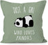 Panda Throw Pillow Cover Decor, Sagegreen Cute Panda Bear Lovers Gifts for