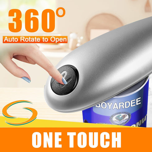 Electric Can Opener, Automatic Hands-Free Smooth Edge Can Opener for Home Kitchens and Seniors, Battery Operated