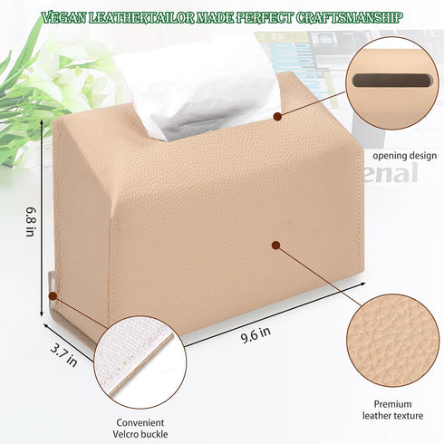Choary (1, Tissue Box Cover Holder Compatible with Kleenex Disposable Paper Hand Towels, Stylish Leather Wall-Mounted