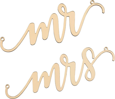 Lillian Rose Gold Laser Cut Mr and Mrs Chair Signs