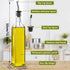 17oz/500ml 2 2 1 1 Showvigor Olive Oil Dispenser, Square Tall Glass Container With Stainless Steel Pourers, Labels