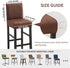 Set 4, FUANGUI Bar Stool Covers of Stretch Removable Bar Stool Seat Covers with Backs Slipcovers, Bar Chair Covers