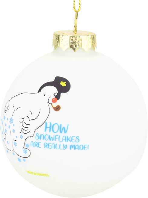 Tree Buddees Funny Snowman Farting Glass Bulb Ornament - How Snowflakes are Really Made!