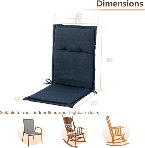 18" 42" 1.5", Set 2 C-Hopetree Indoor High Back Rocking Chair Cushions for Glider and Swivel Rocker, Outdoor