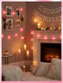 8.5FT Valentines Day Heart String Lights Plug in, Pink LED Heart Lights for Indoor Outdoor Decor, Connectable Valentine