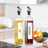 GMISUN Oil Dispenser for Kitchen, Glass Oil Container Set of 4, Cooking Oil and Vinegar Dispenser with Funnel and Labels