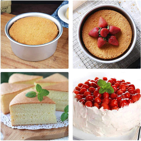 Beasea 6 Inch Round Cake Pan Set of 2, Nonstick Aluminum Alloy Cheesecake Pan with Removable Bottom